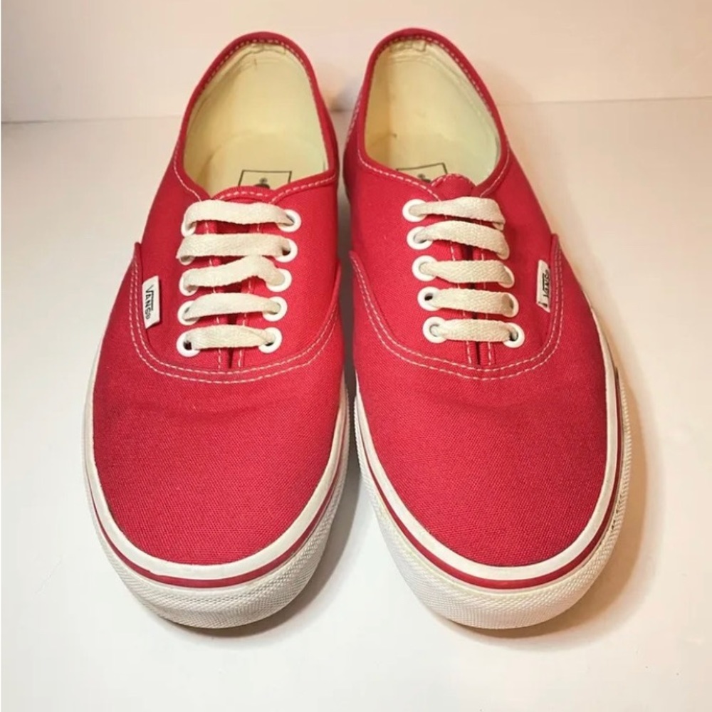 Vans Classic Canvas Low Top Shoes Women 9 Mens 7.5 Red Skateboard Sneakers